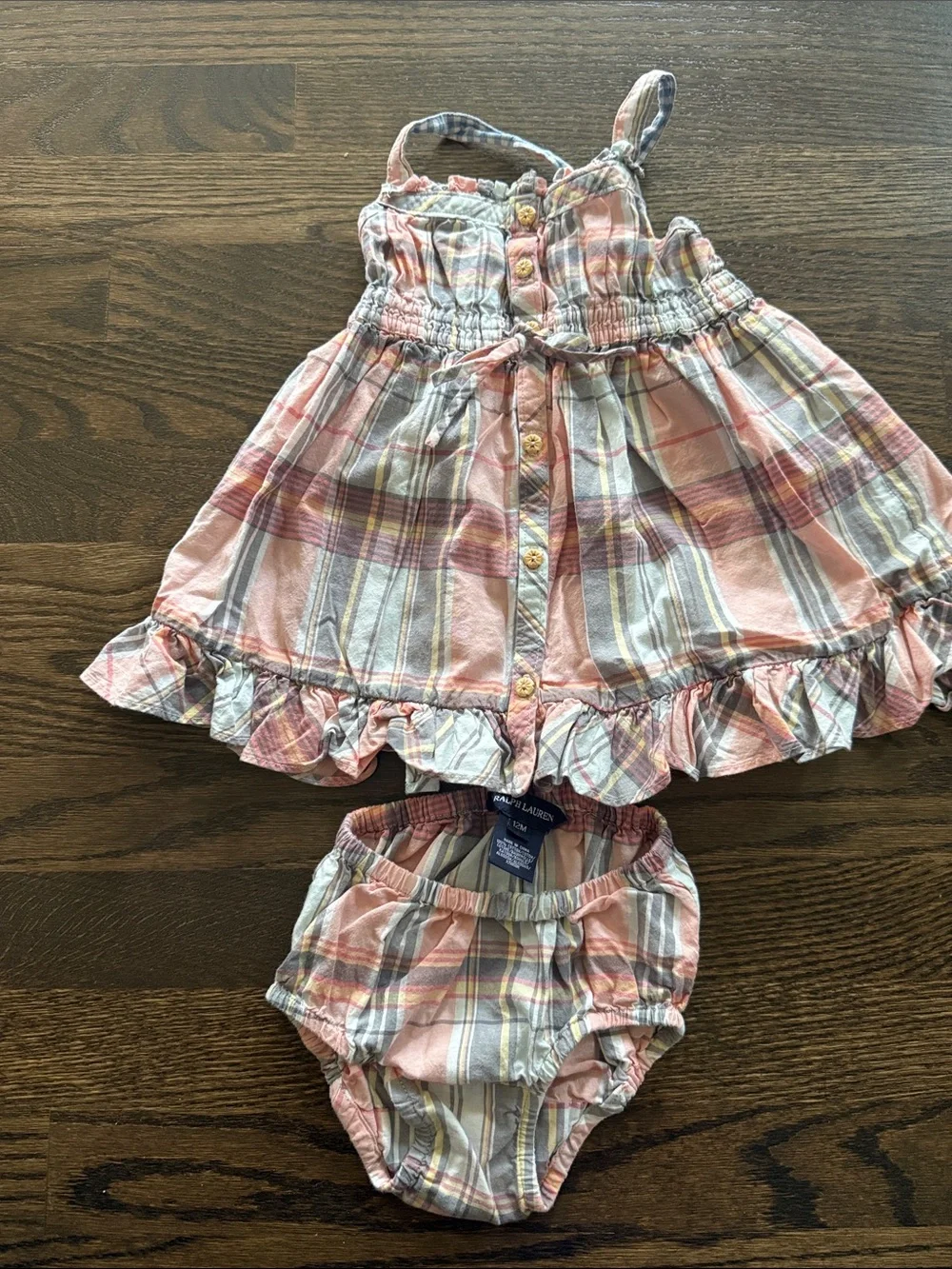 Ralph Lauren Peach  Baby Dress with Bloomers